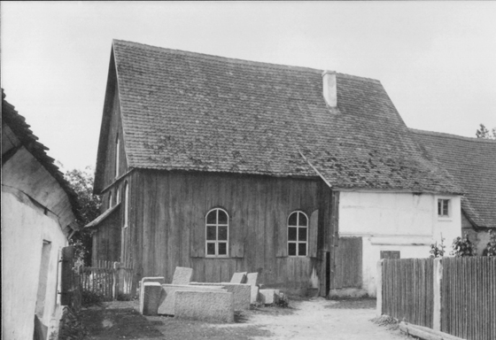 Die Scheunensynagoge in Bechhofen: von Außen ein unscheinbares Gebäude, Foto/Repro: nurinst-archiv