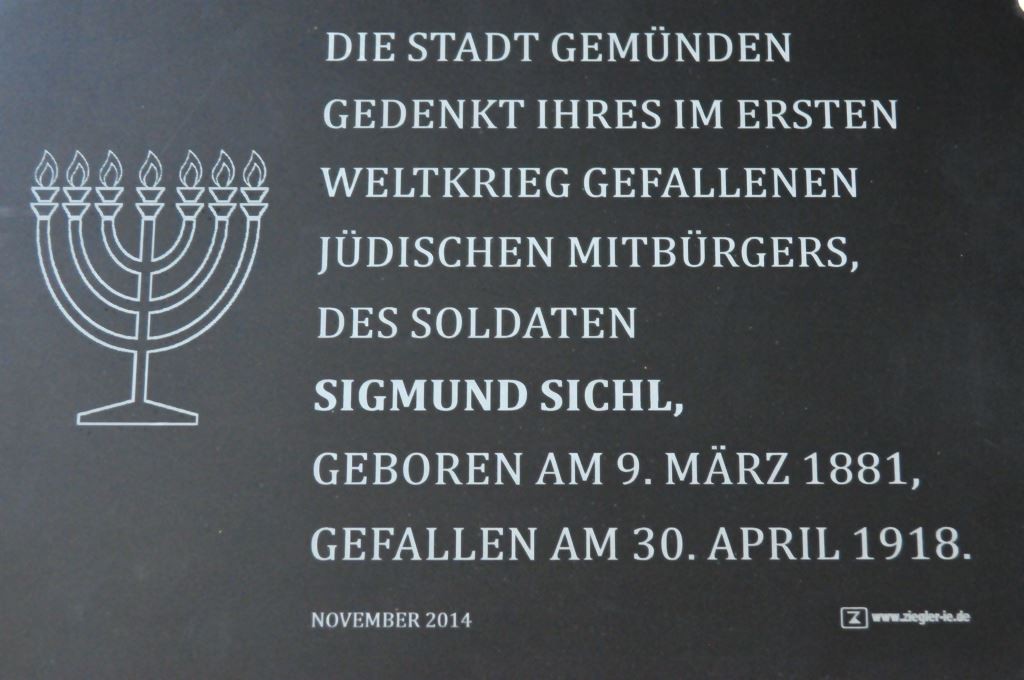 Die Stadt Gemünden am Main gedenkt ihres jüdischen Gefallenen
