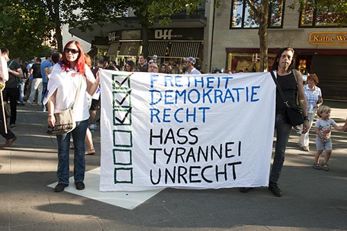 Solidaritätskundgebung für Israel am 17.7. am Joachimstaler Platz, © Margrit Schmidt