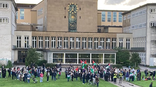 Anti-Israel-Protestcamp vor der Kölner Uni